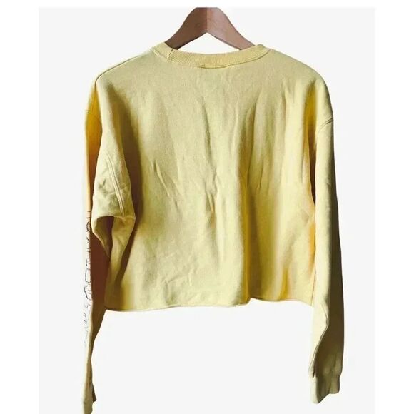 Warner Bros Looney Tunes Yellow Cropped Graphic Sweatshirt SZ M #1430 - Picture 2 of 8